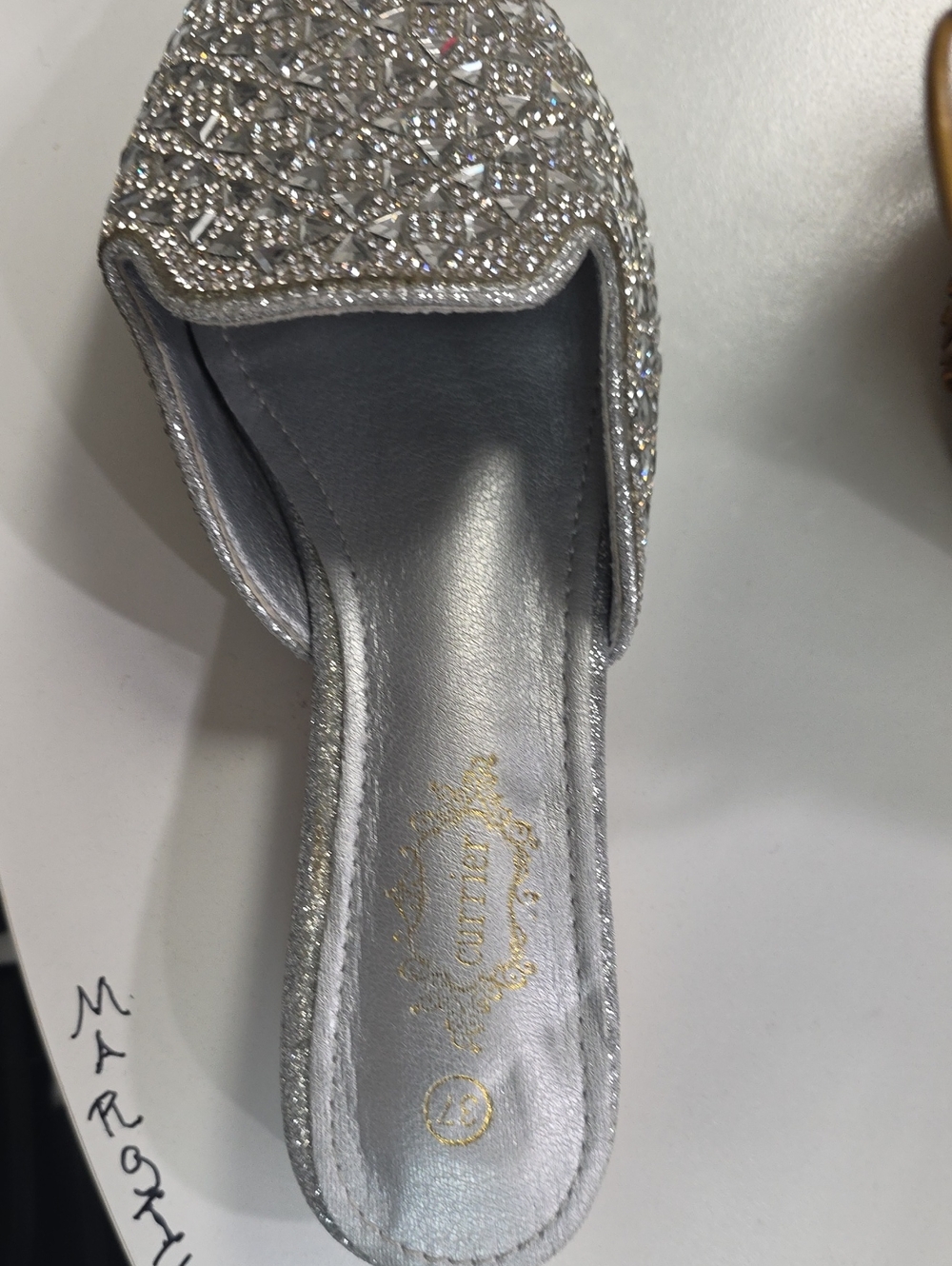 Silver Embellished Women’s Slip-On Mule